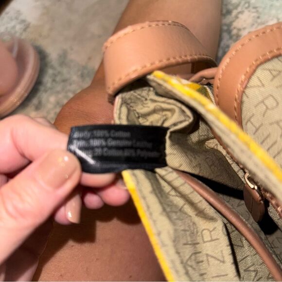 Isaac Mizrahi Yellow and Brown Floral Crossbody Bag - Picture 5 of 8